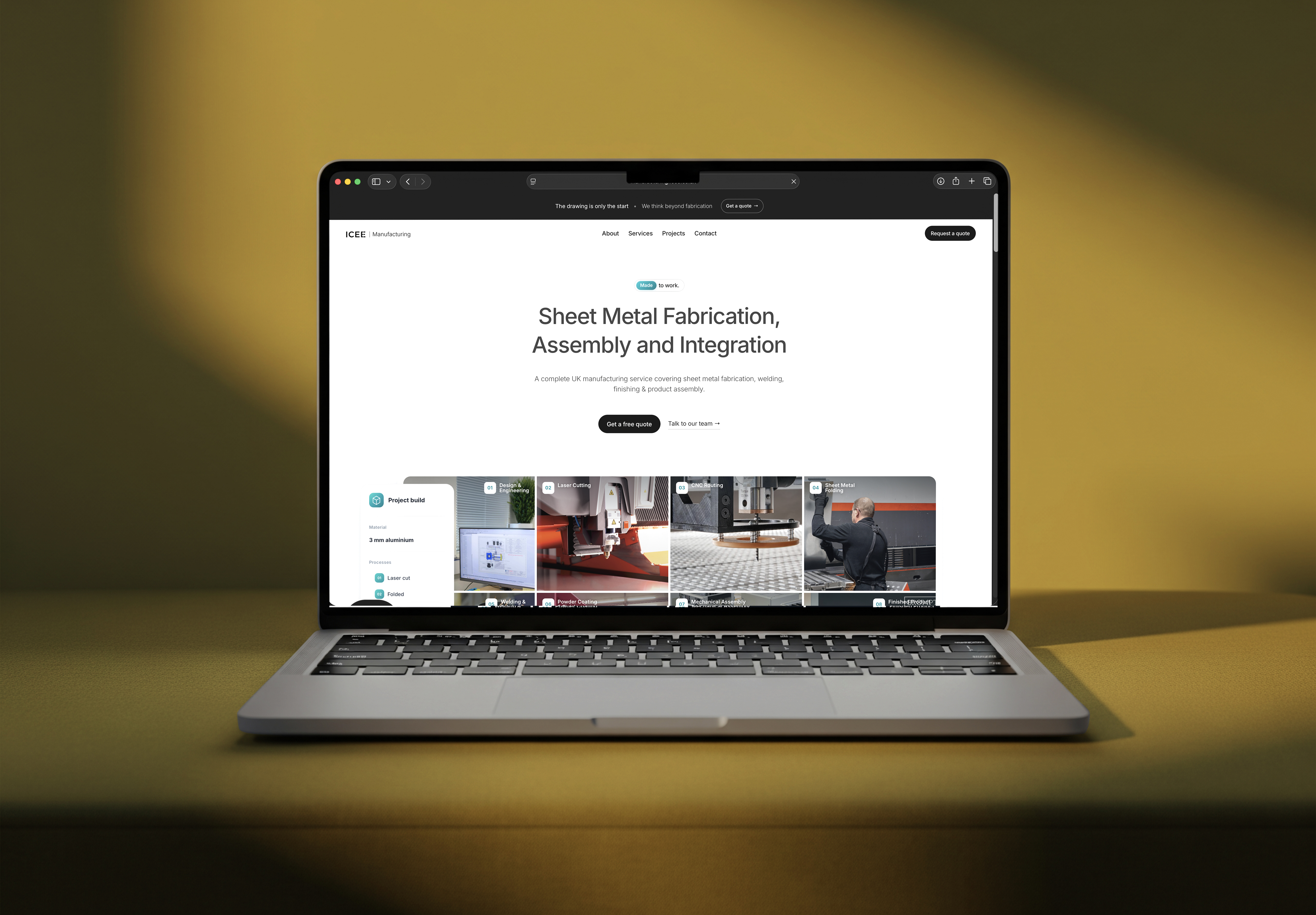 Web design and build for ICEE Manufacturing, engineering group — by RADM