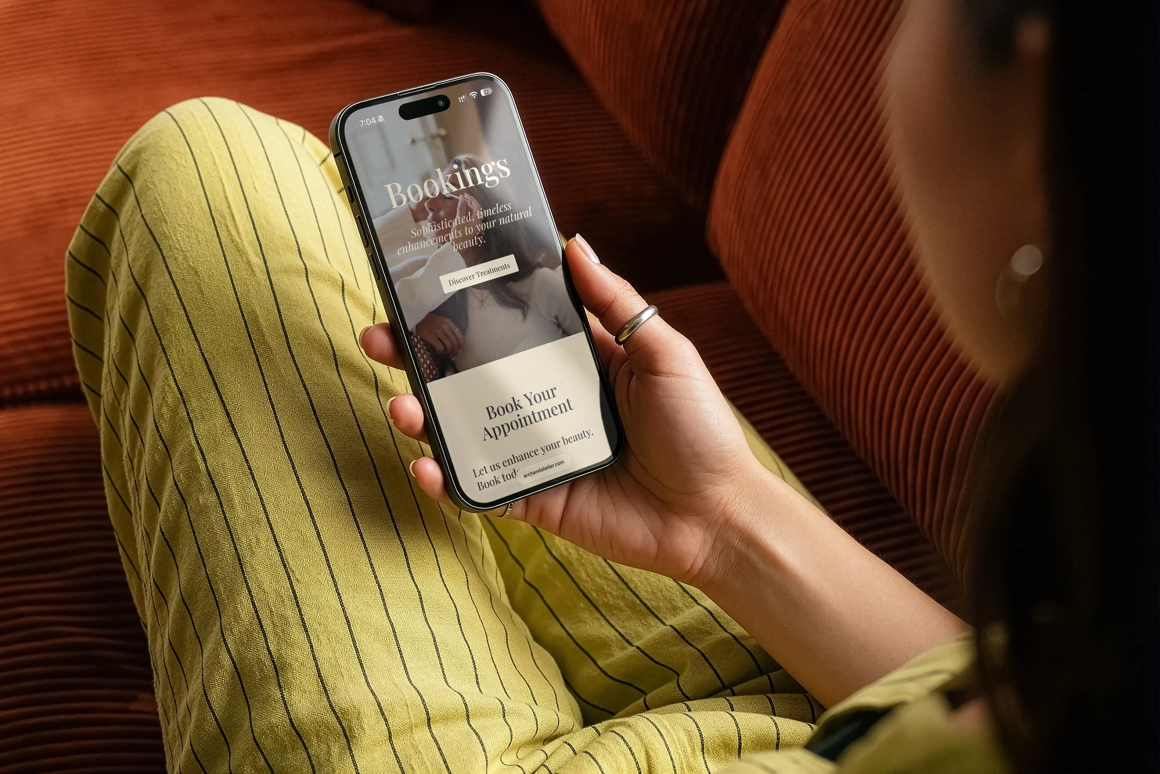 The Arch & Atelier booking flow on mobile